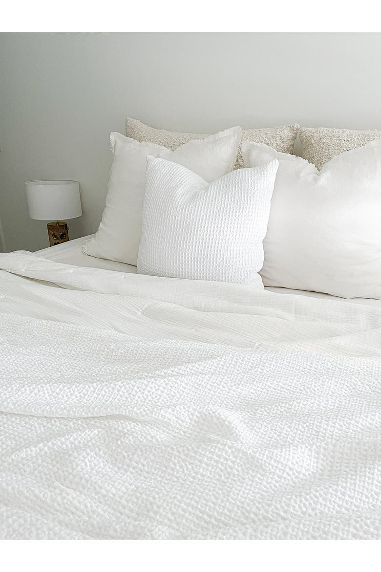 Cool Cotton Waffle Weave Pillow Cover Only, Alternate, color, White