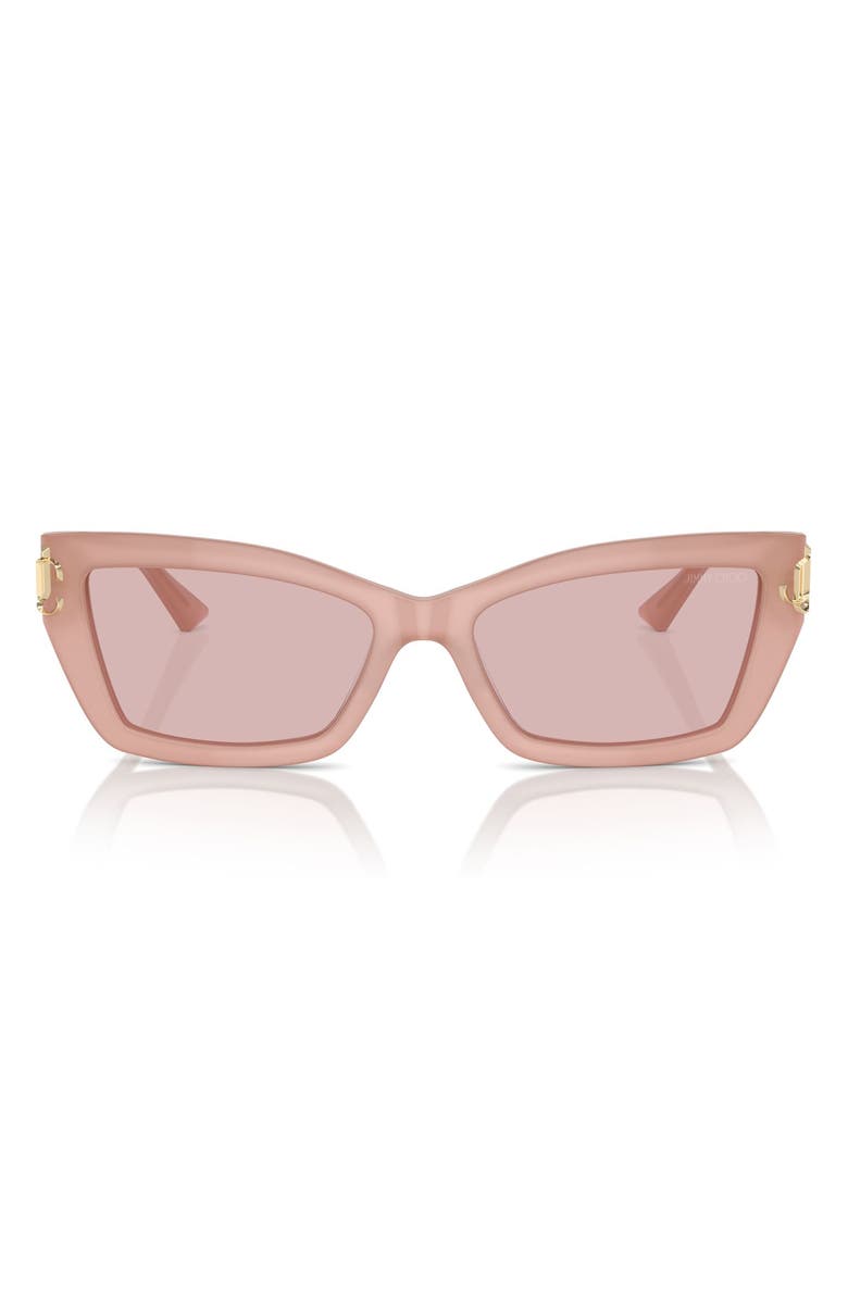 Jimmy Choo 55mm Cat Eye Sunglasses, Main, color, Opal Pink