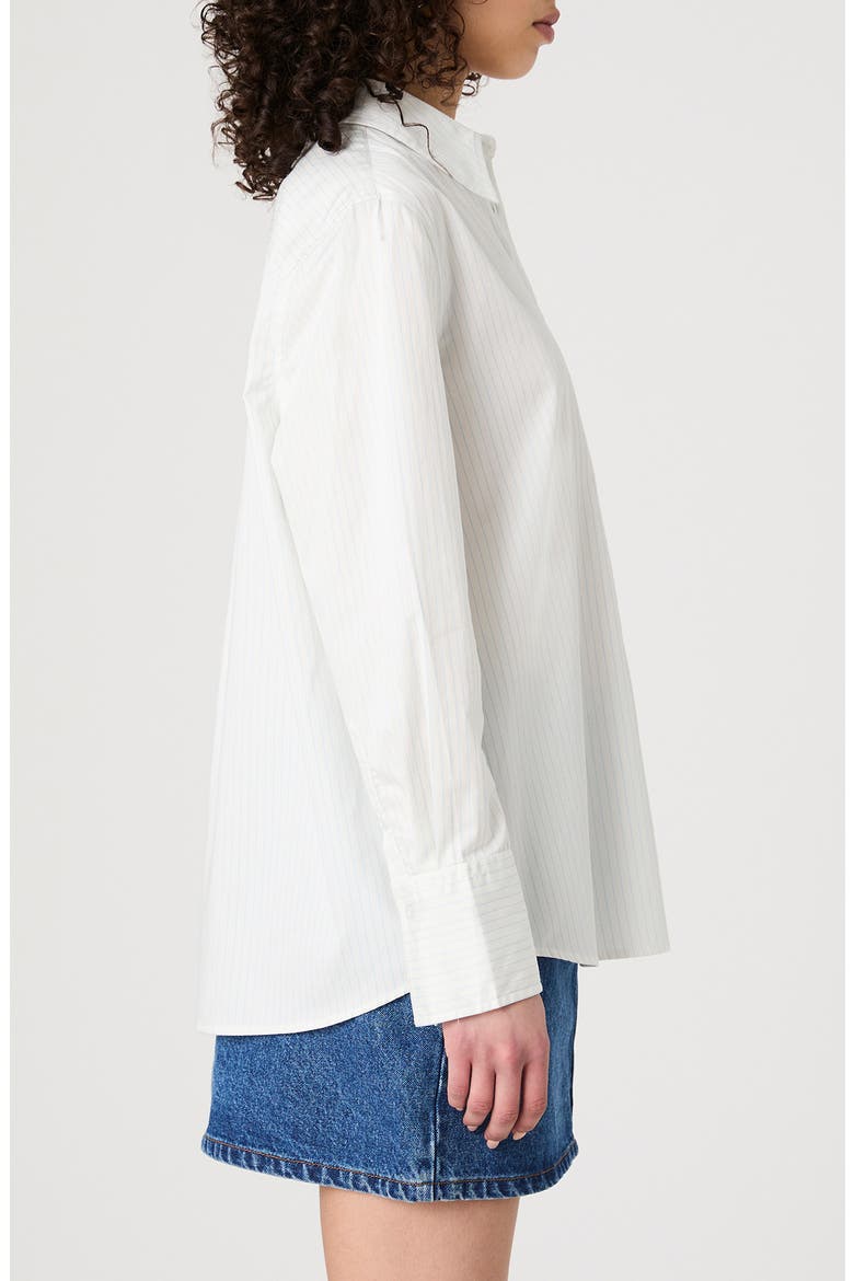 Pinstripe Cotton Poplin Button-Up Shirt, Alternate, color, CREAM-BLUE STRIPE
