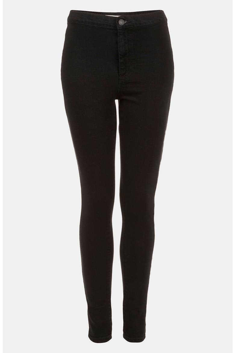 Moto 'Joni' High Waist Skinny Jeans, Main, color, BLACK