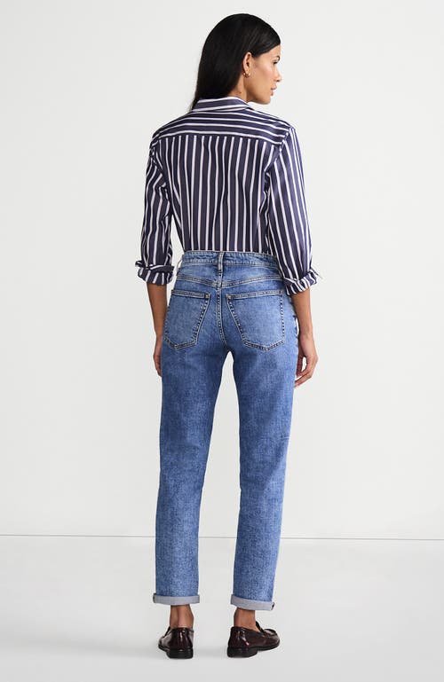 Lands' End Soft Denim Mid Rise Boyfriend Jeans In Beau Blue