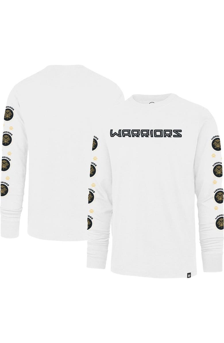 '47 Men's '47 White Golden State Warriors City Edition Downtown Franklin Long Sleeve T-Shirt, Main, color, 