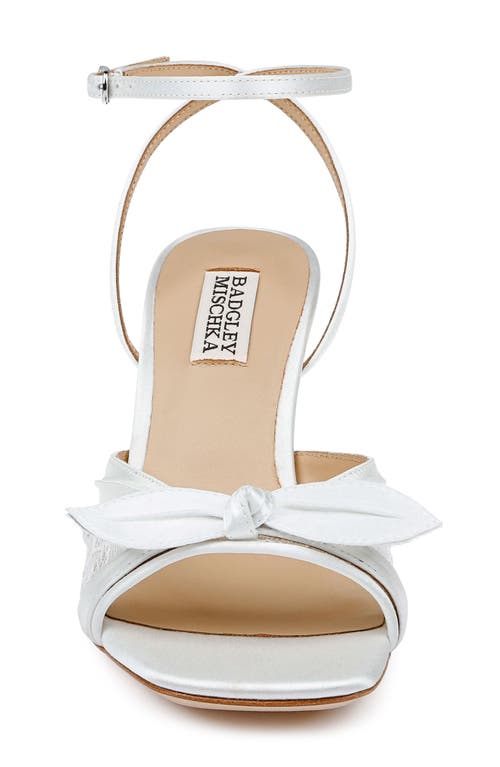 Shop Badgley Mischka Collection Joselyn Ankle Strap Sandal In White Satin