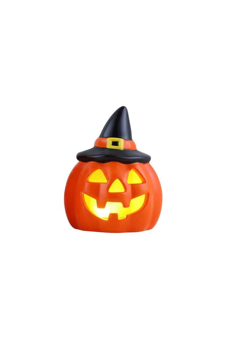Set of 4 Mini Ceramic Jack-O-Lanterns, Alternate, color, Multicolor