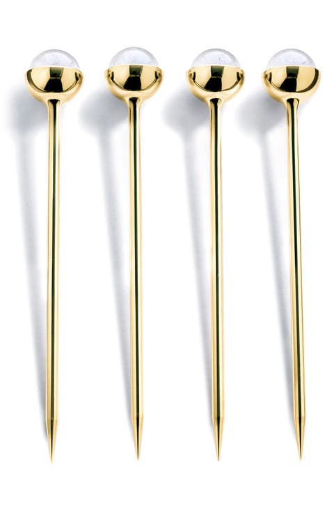 Set of 4 Crystal Cocktail Picks