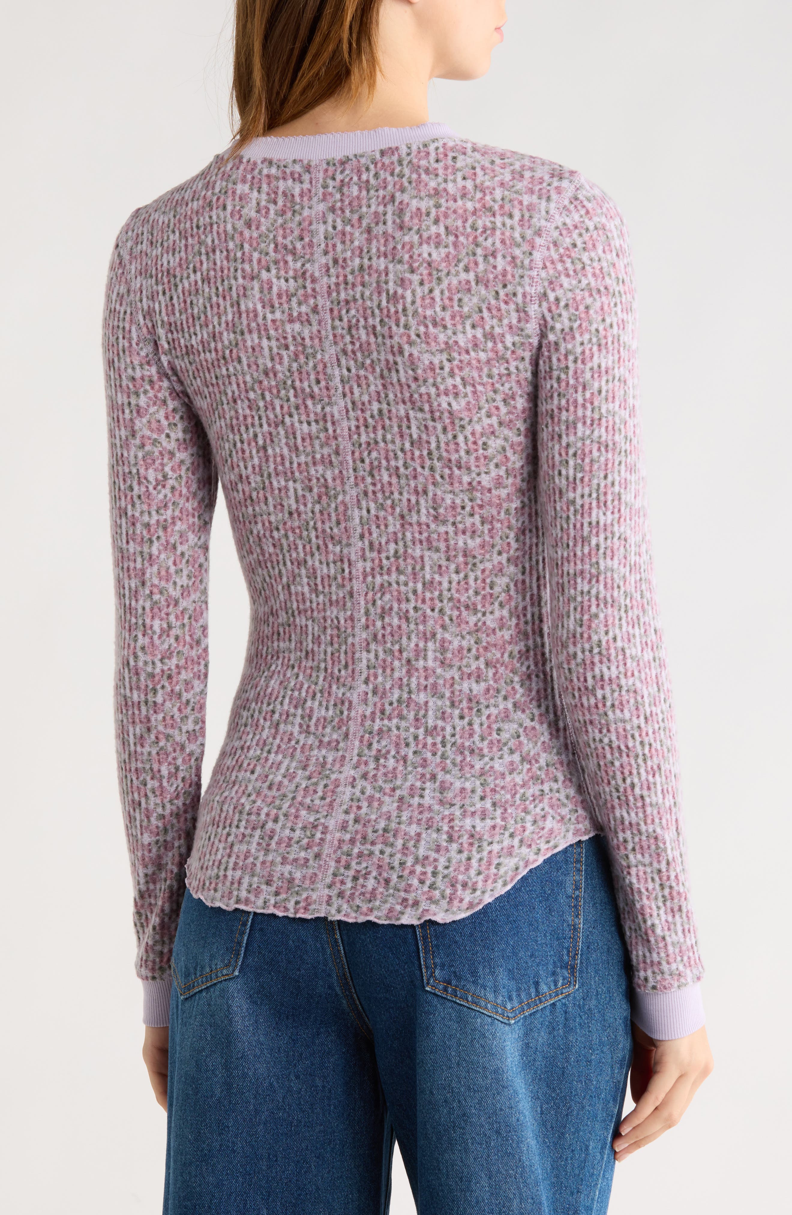 Long Sleeve Waffle Knit Top - image 2