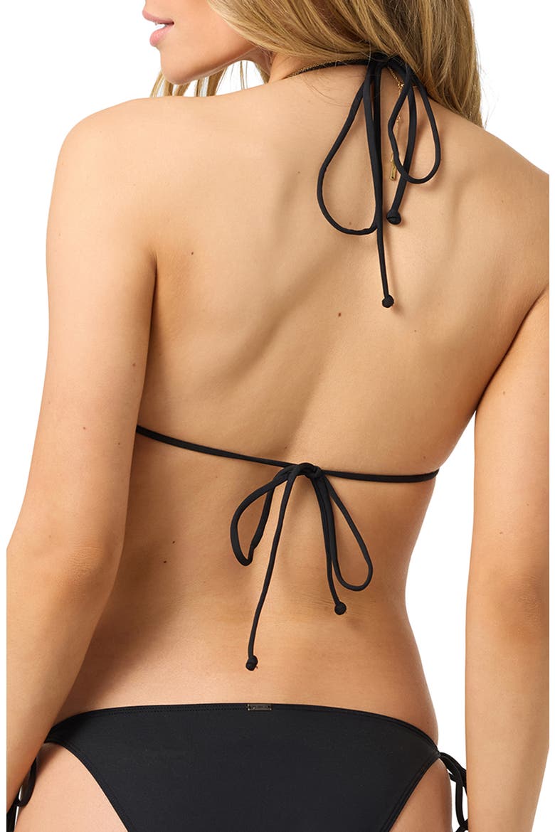 Venice Saltwater Solids Bikini Top, Alternate, color, BLACK