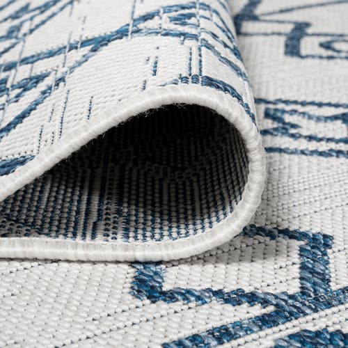 Jonathan Y Kafel  Bohemian Indoor/outdoor Area Rug In Ivory/blue