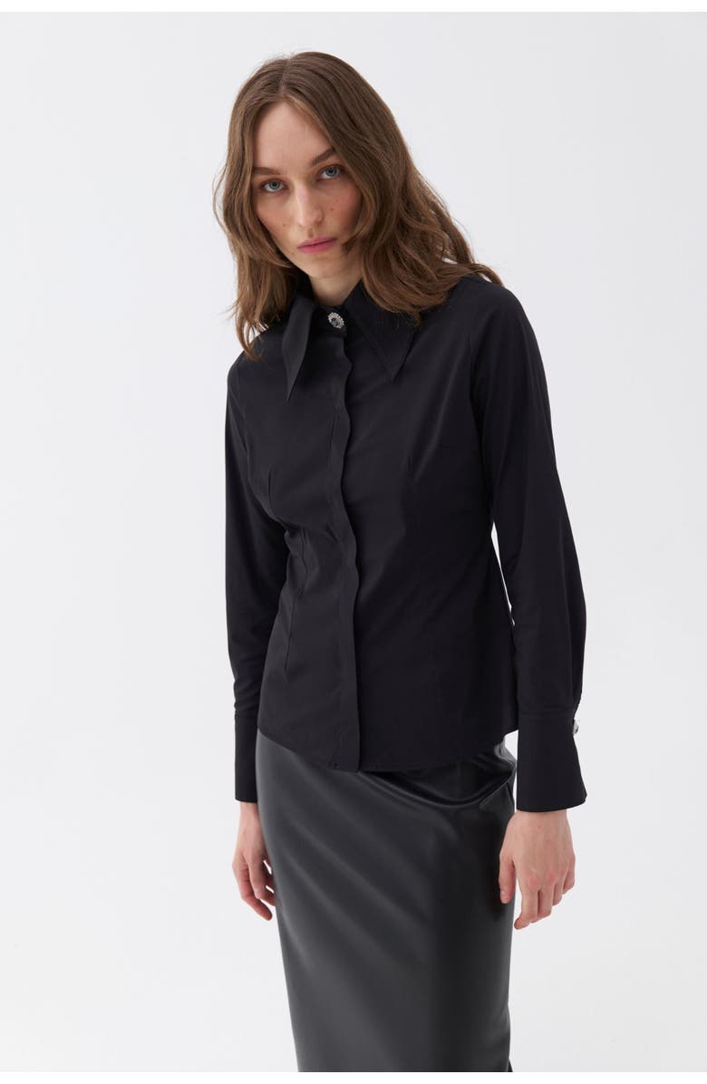 Nocturne Shirt with Stone Button Design, Main, color, 