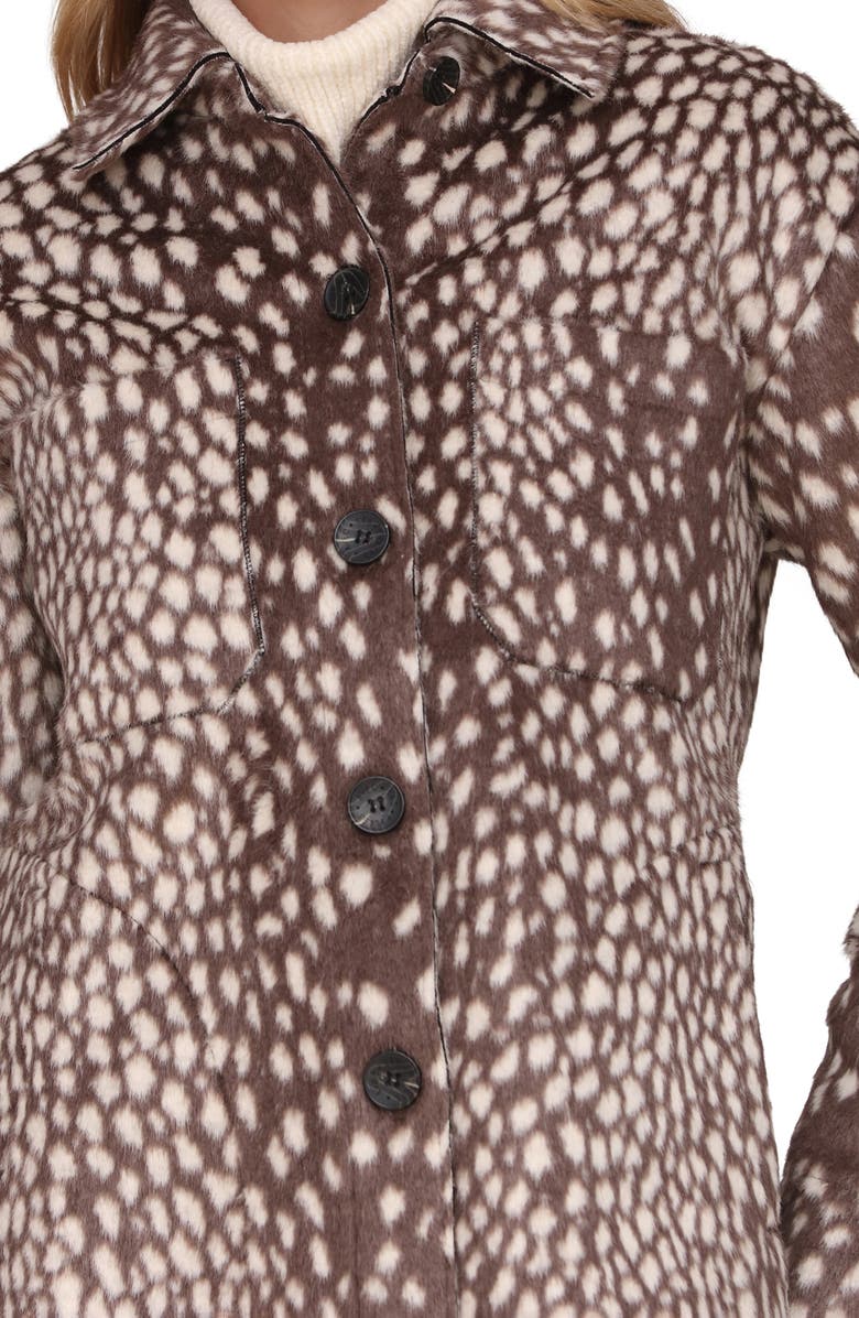 Avec Les Filles Cheetah Print Faux Fur Shirt Jacket, Alternate, color, Brown Spotted Animal