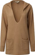 Onia Linen Knit V-Neck Hoodie