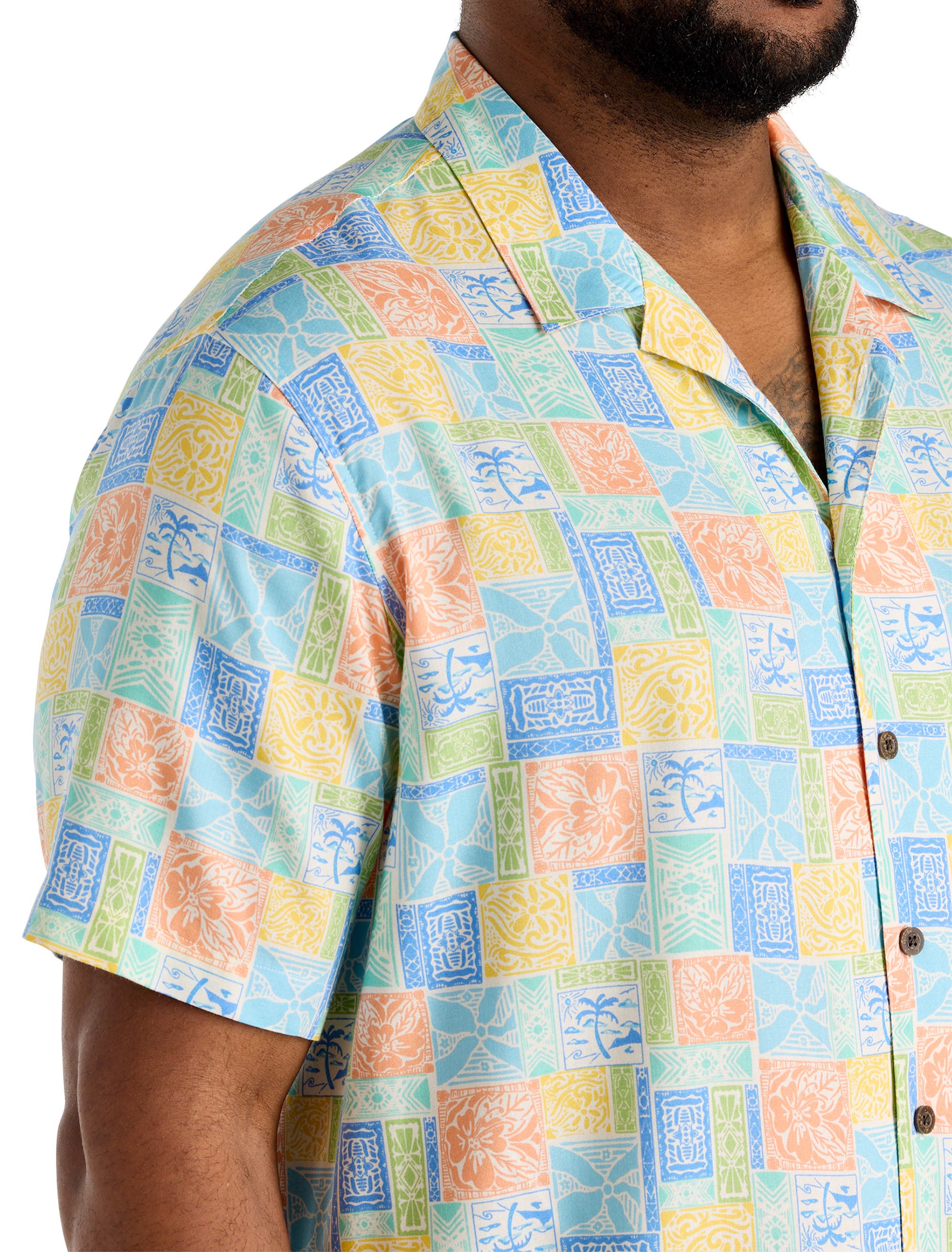 Big & Tall Colorful Paradise Sport Shirt - image 2