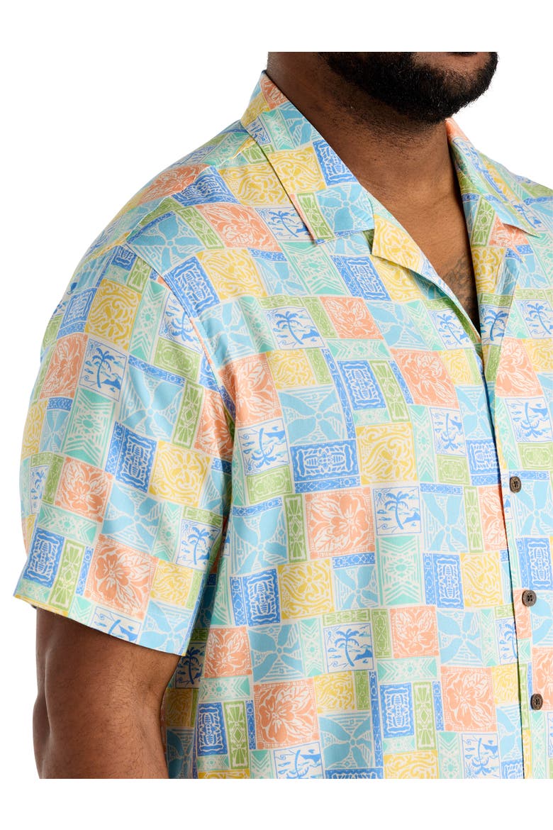 Big & Tall Colorful Paradise Sport Shirt, Alternate, color, MULTI