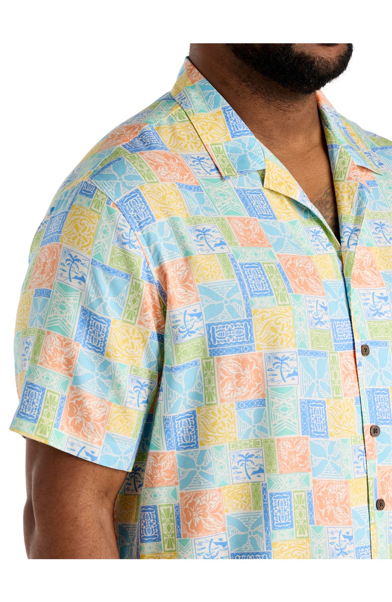 Oak Hill by DXL Big & Tall Colorful Paradise Sport Shirt, Alternate, color, Multi