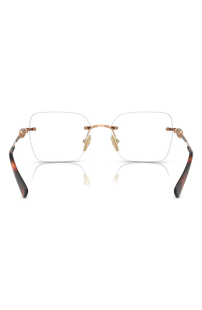 VOGUE 53mm Square Optical Glasses, Alternate, color, Rose Gold