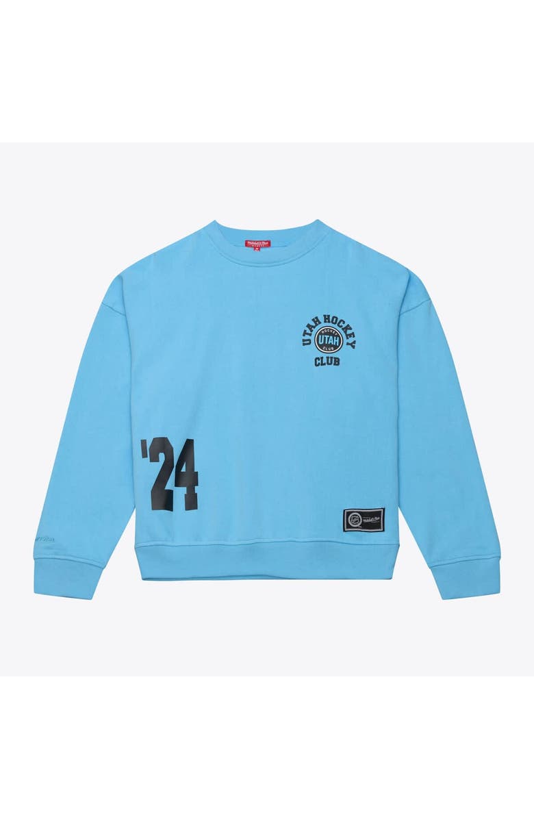 Mitchell & Ness Women's Mitchell & Ness  Blue Utah Mammoth Crewneck Sweatshirt, Main, color, Blue