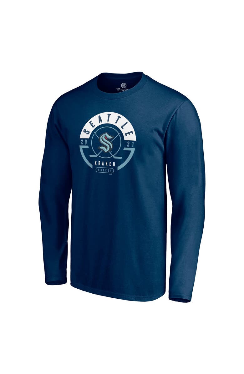 FANATICS Men's Fanatics  Deep Sea Blue Seattle Kraken Block Party Long Sleeve T-Shirt, Alternate, color, Navy