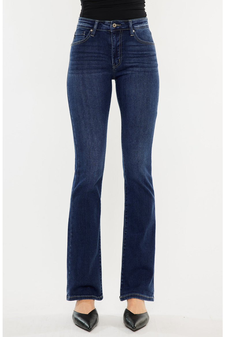 Denver Essentials High Rise Bootcut Jeans, Main, color, Dark Wash