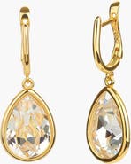 Bearfruit Jewelry Sterling Silver 18k Gold Plated Camille Earrings Dainty Crystal Statement