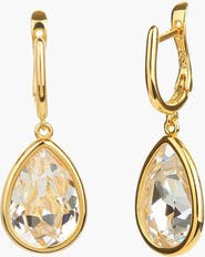 Bearfruit Jewelry Sterling Silver 18k Gold Plated Camille Earrings Dainty Crystal Statement