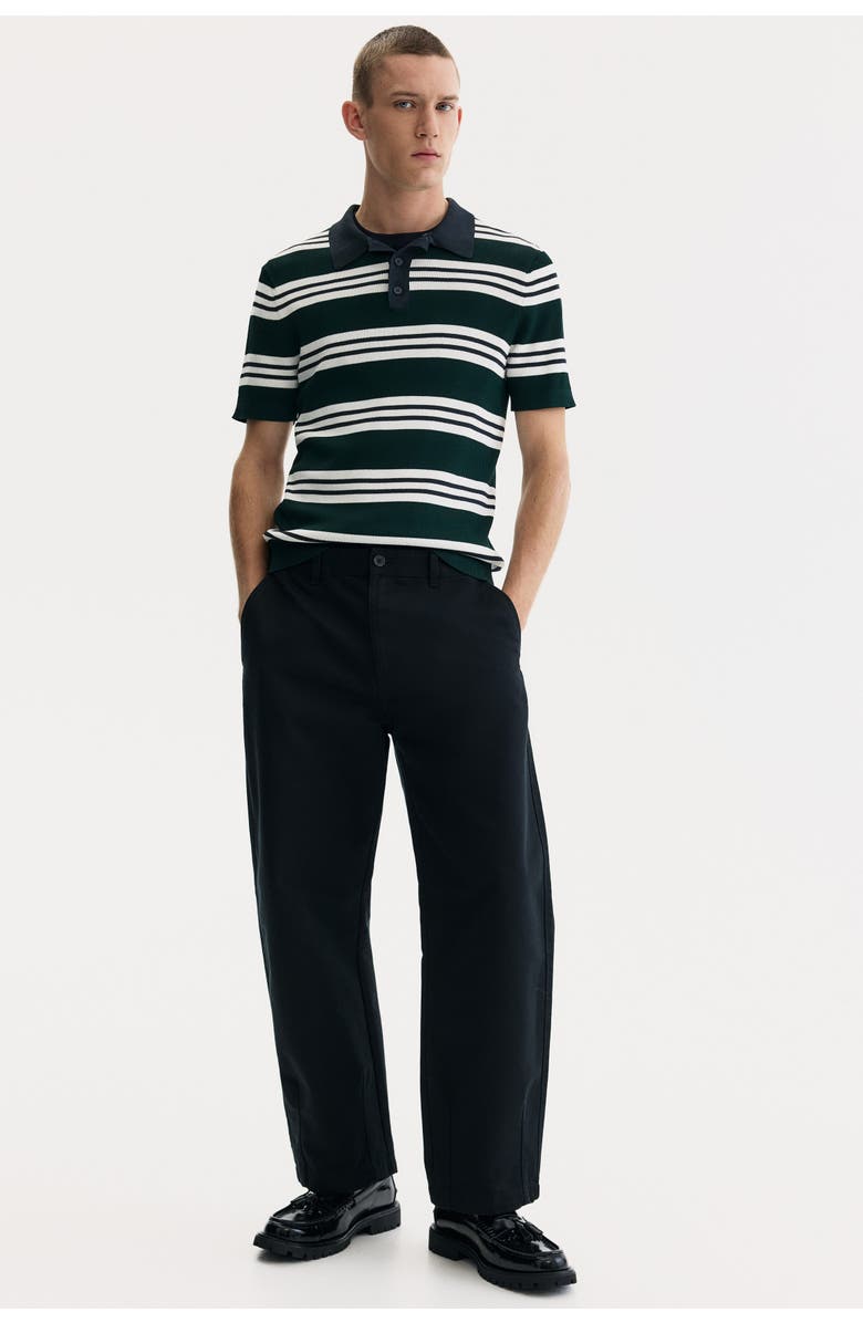 H&M Slim Fit Polo Shirt, Alternate, color, Dark Green/Striped