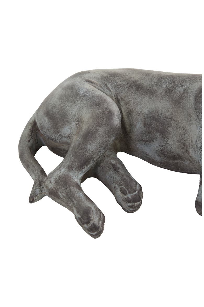 Dark Gray Magnesium Oxide Modern Farmhouse Dog Garden Sculpture, Alternate, color, DARK GREY