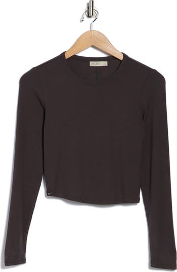 Malibu Collection<sup>®</sup> Ultra Soft Rib Long Sleeve Crop Top