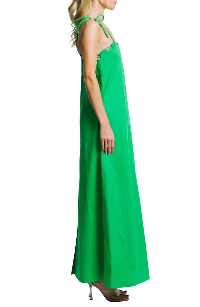 CIEBON Hattie Beaded Stretch Cotton Blend Maxi Sundress, Alternate, color, Green