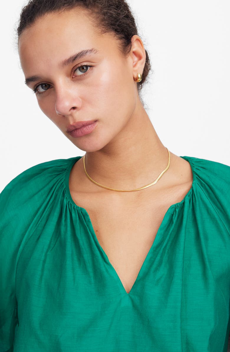 Madewell Bubble Sleeve Top, Alternate, color, Verdant Green