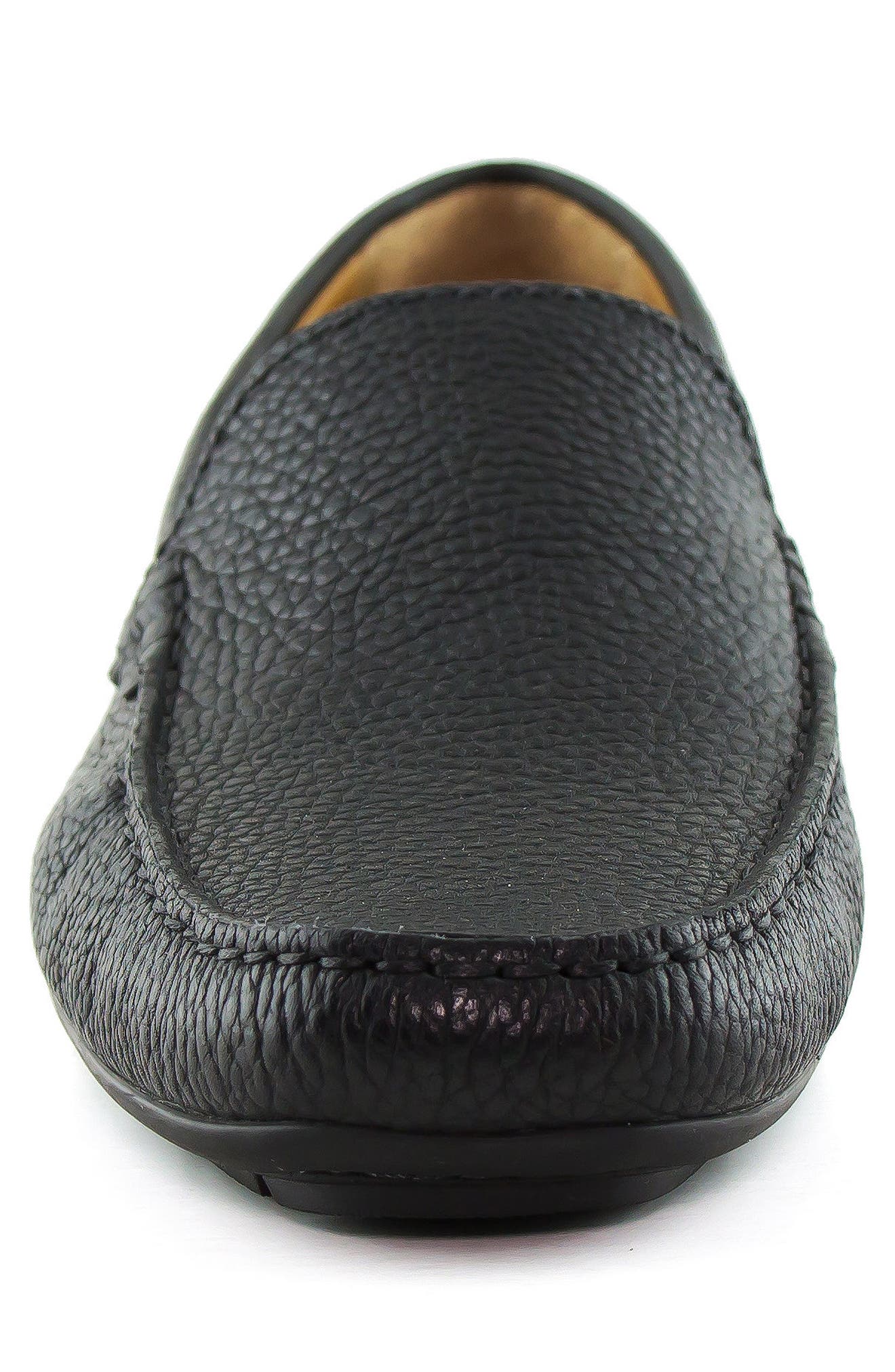 Broadway Leather Venetian Driver Loafer, Alternate, color, BLACK