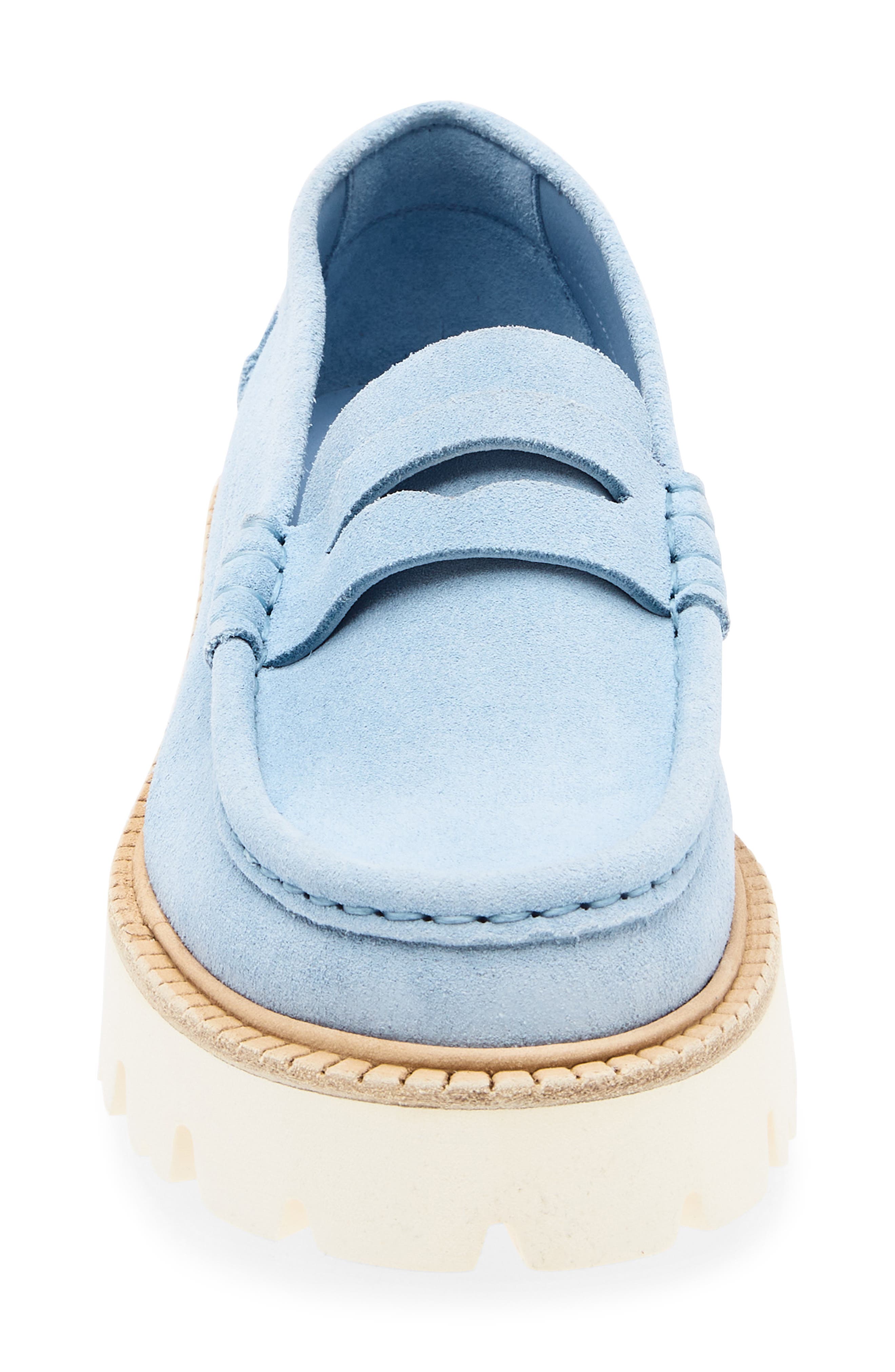 Pedro Garcia Sebas Lug Sole Penny Loafer, Alternate, color, Sky Castoro