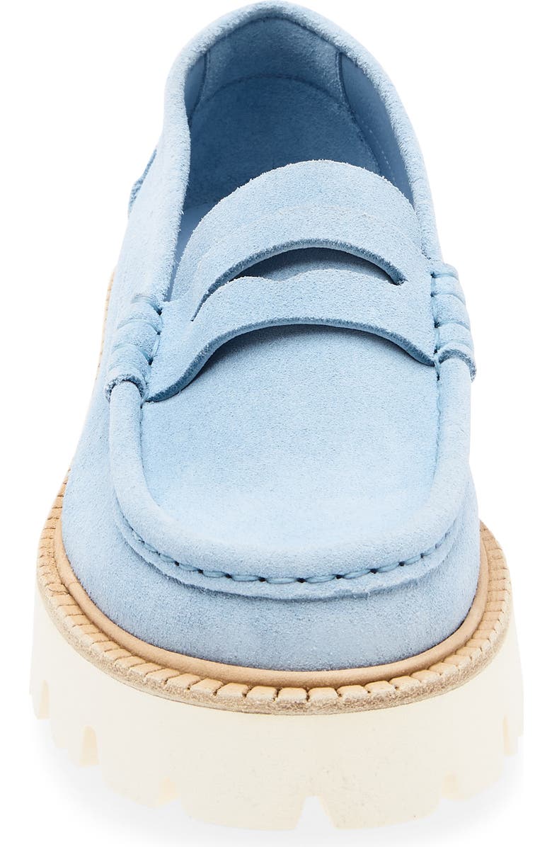 Pedro Garcia Sebas Lug Sole Penny Loafer, Alternate, color, Sky Castoro