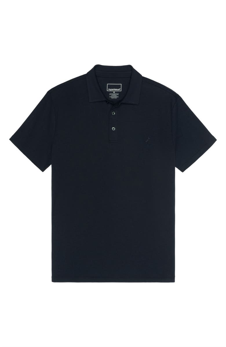 Hypernatural El Capitán Classic Fit Supima<sup>®</sup> Cotton Blend Piqué Golf Polo, Alternate, color, Magpie Black