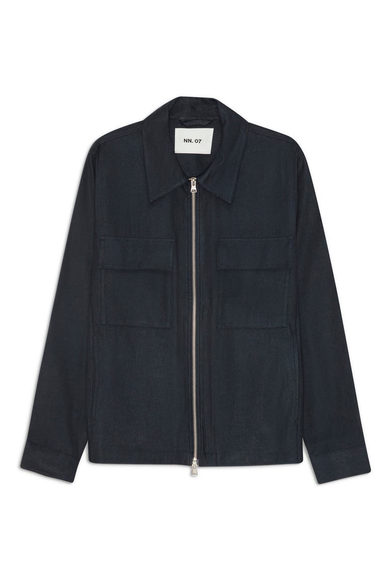 Alban 1808 Canvas Zip-Up Shirt Jacket, Alternate, color, DEEP NAVY
