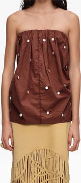 Bimba y Lola Ruched Strapless Top
