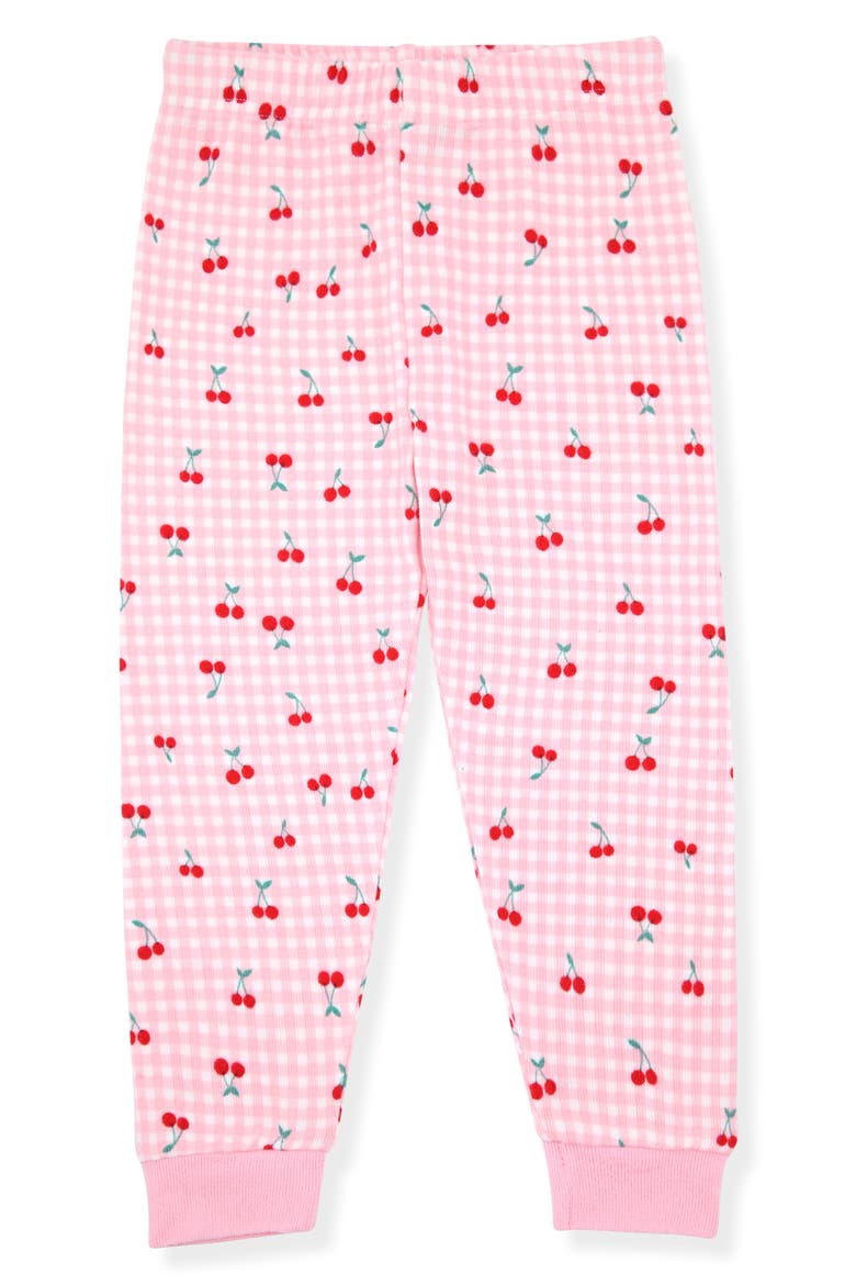 Print Fitted Two-Piece Pajamas & Socks Set, Alternate, color, PINK