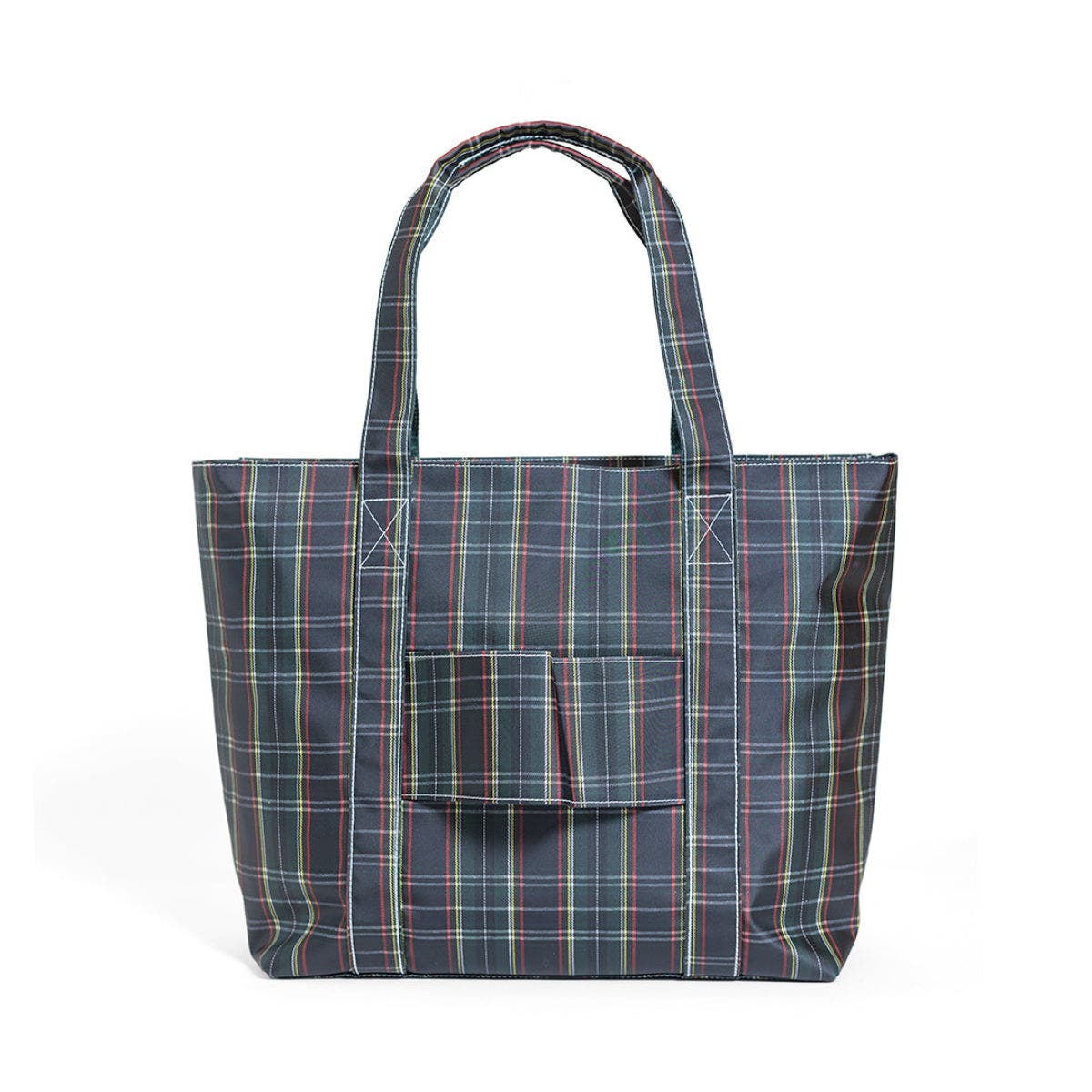 TRVL Design Cambridge Plaid Jumbo Tote, Alternate, color, Navy