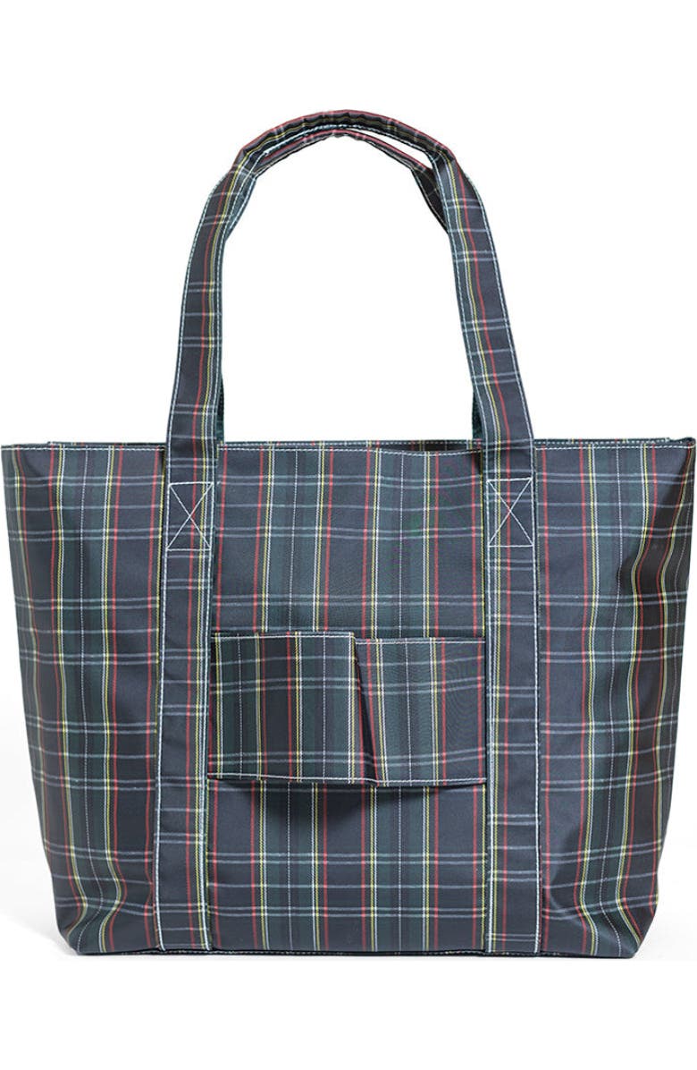 TRVL Design Cambridge Plaid Jumbo Tote, Alternate, color, Navy