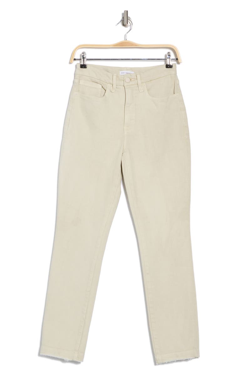 Good American Good Classic High Waist Skinny Jeans, Alternate, color, Bone01
