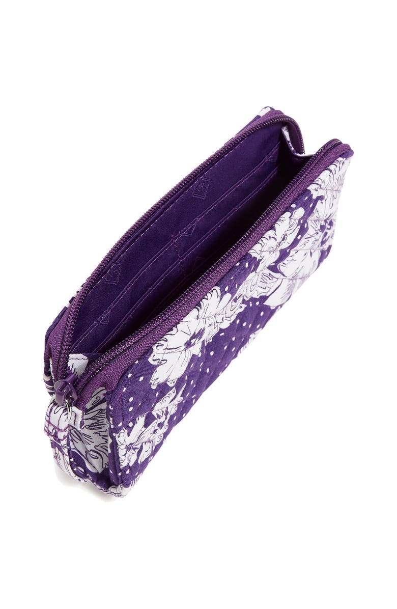 VERA BRADLEY TCU Horned Frogs Rain Garden Front-Zip Wristlet, Alternate, color,