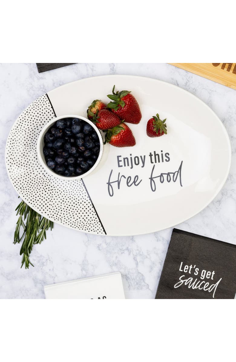Totalee Gift Free Food Platter Ceramic White, Alternate, color, White