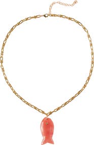 MacRae & Co. Stone Fish Pendant Necklace