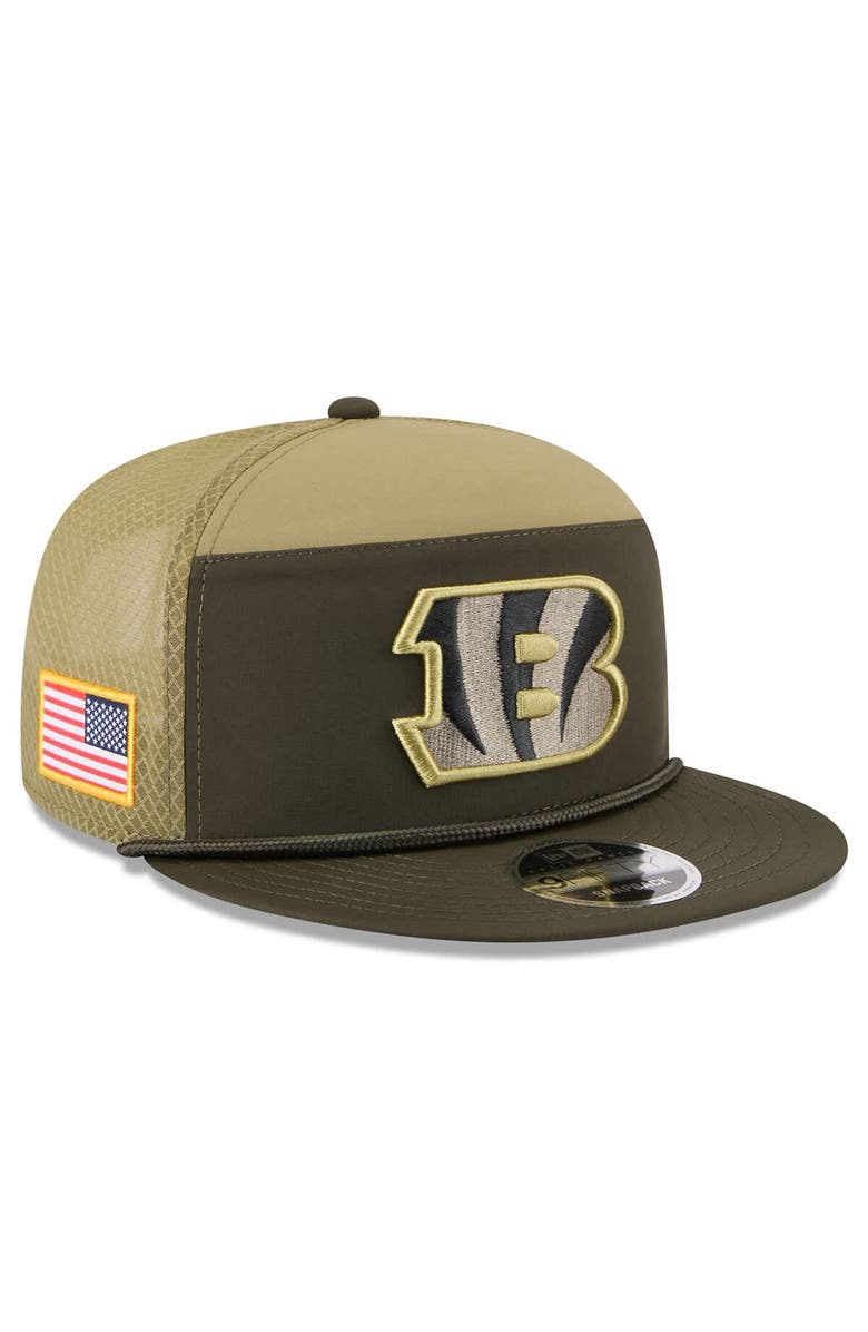 New Era Men's New Era Dark Green Cincinnati Bengals 2025 Salute to Service Split Panel 9FIFTY Snapback Hat, Main, color, Dark Green