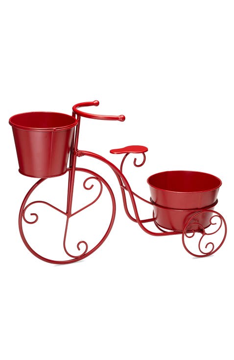 21.5"L Metal Bicycle Planter Stands Flower Pot Cart