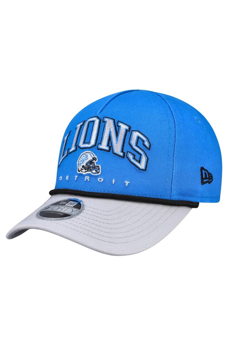 Toddler New Era  Blue/Gray Detroit Lions  Arch COOLERA 9FORTY A-Frame Adjustable Hat, Main, color, Blue