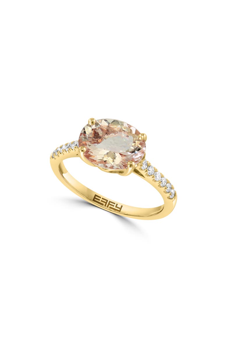 EFFY 14K Rose Gold Oval Morganite & Diamond Ring - 0.18ct., Main, color, 