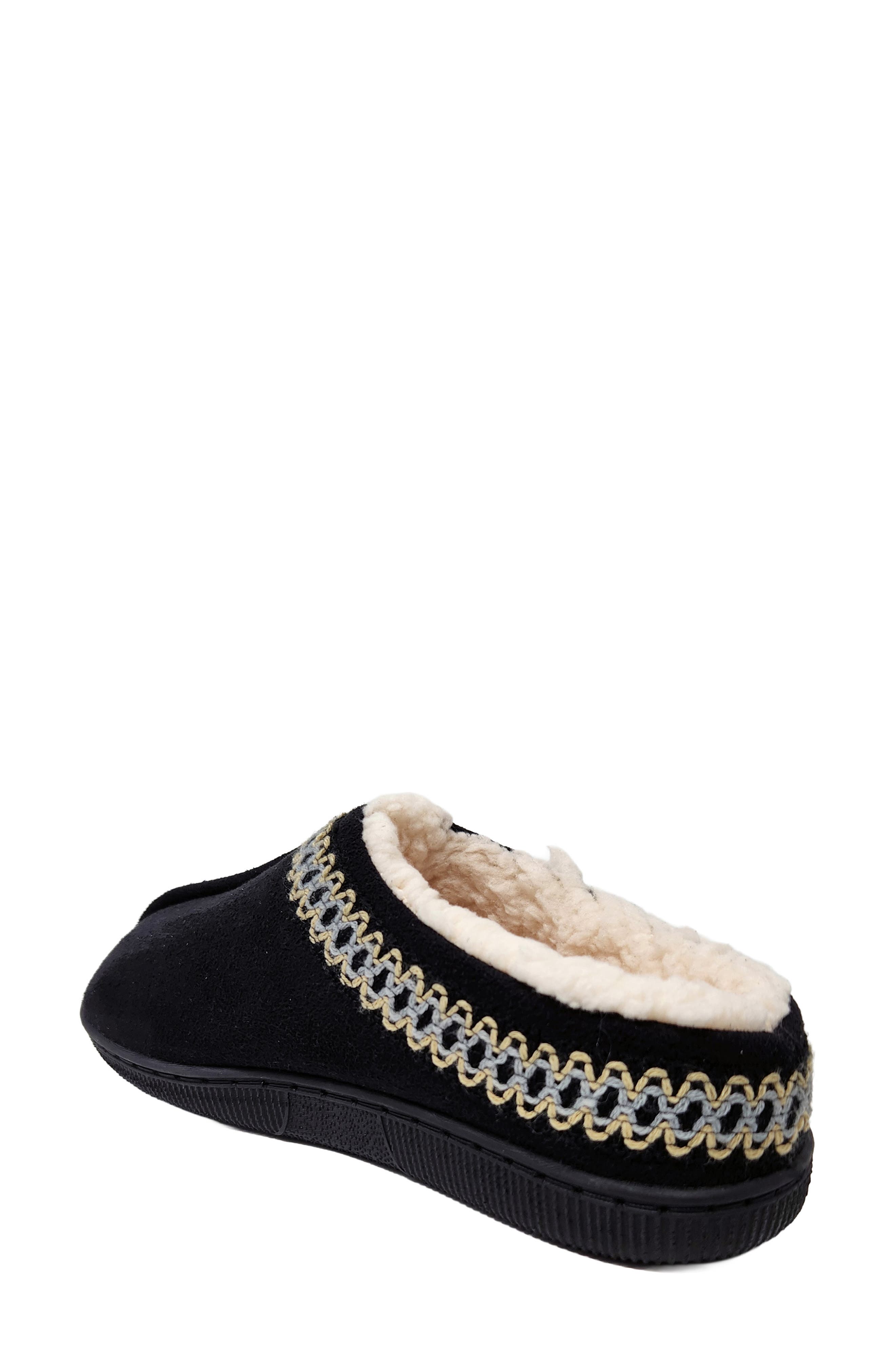GAAHUU Tape Faux Shearling Lined Slipper, Alternate, color, Black