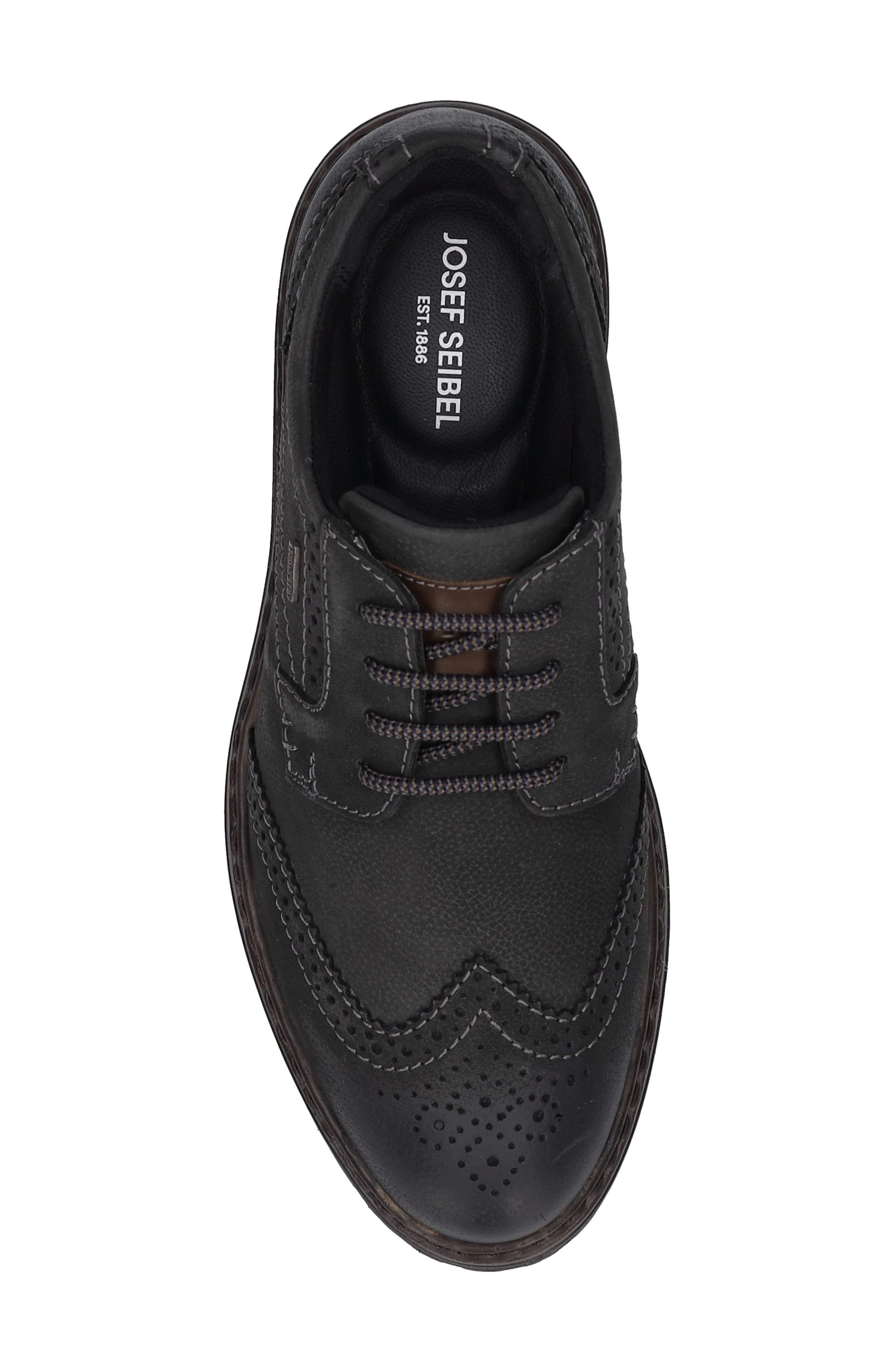 Josef Seibel Erroll Waterproof Wingtip Derby, Alternate, color, Granite