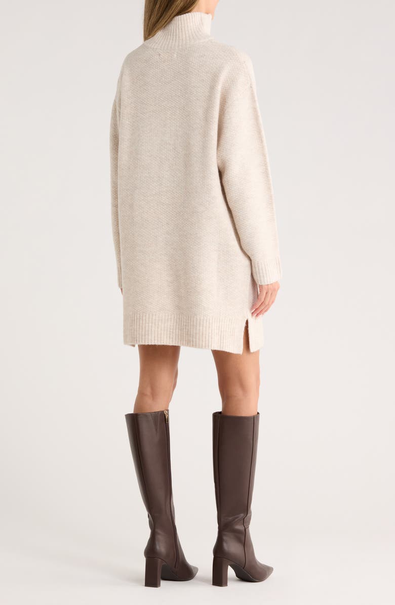 STITCHDROP Lincoln Square Half Zip Sweater Dress, Alternate, color, Marzipan