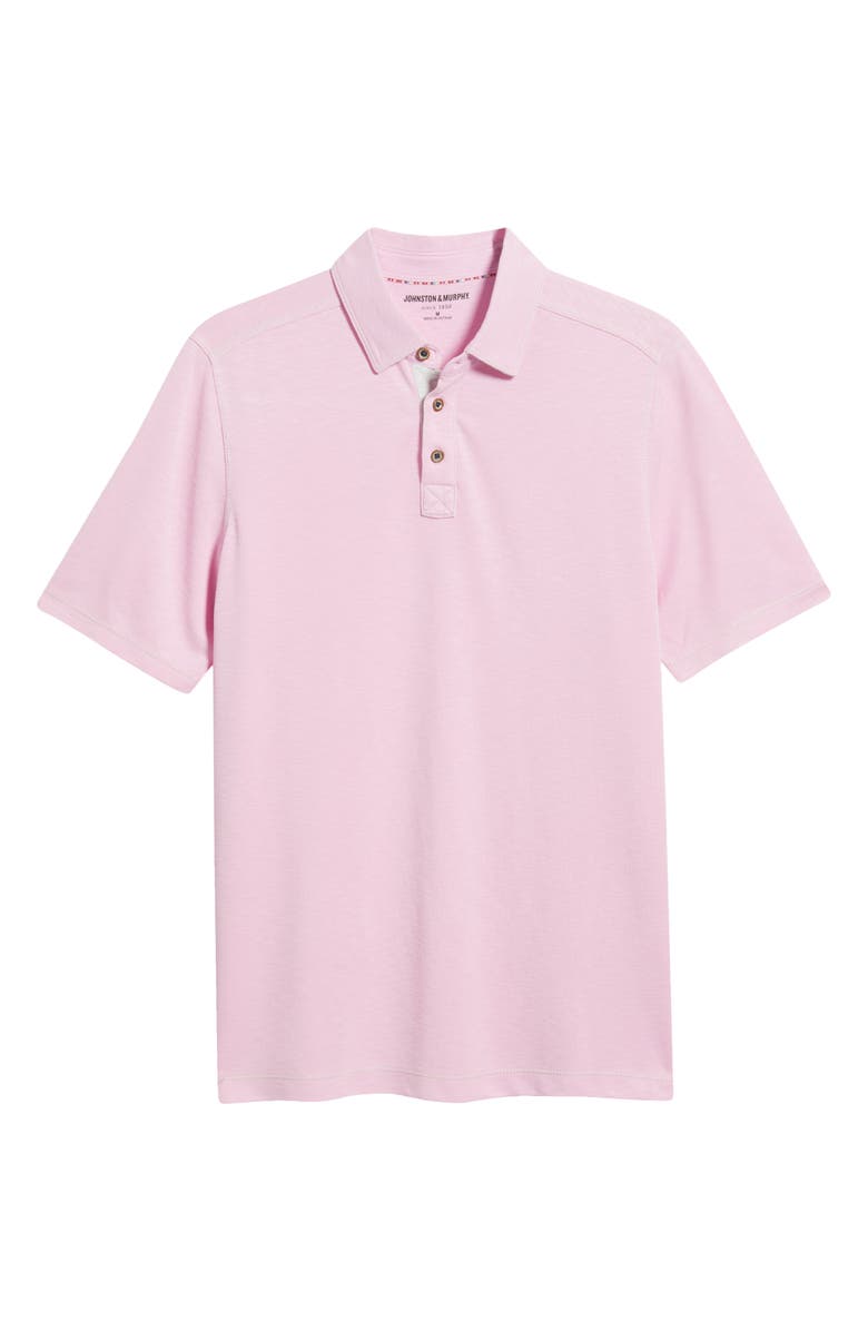 Johnston & Murphy Vintage Slub Jersey Polo, Alternate, color, Hot Pink